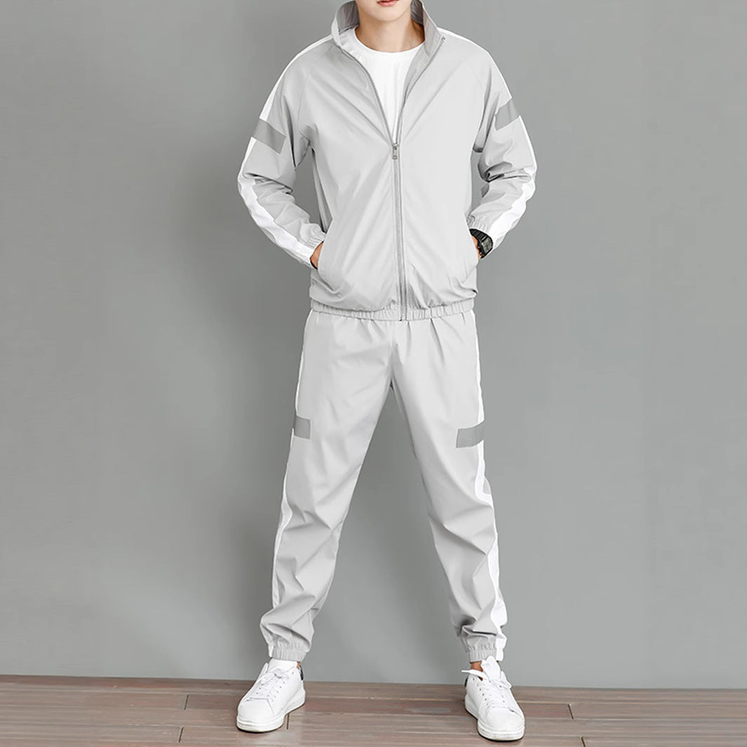 Desmond | Mens Sports Sweatshirt Reflective Long Sleeve Shirt - Grey