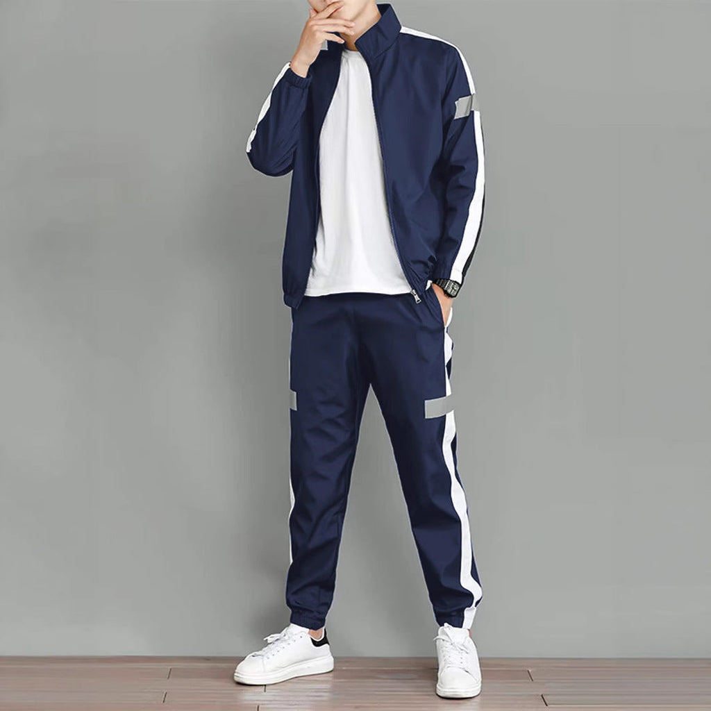 Desmond | Mens Sports Sweatshirt Reflective Long Sleeve Shirt - Navy