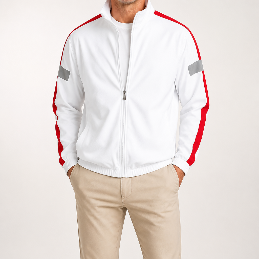 Desmond | Mens Sports Sweatshirt Reflective Long Sleeve Shirt, White