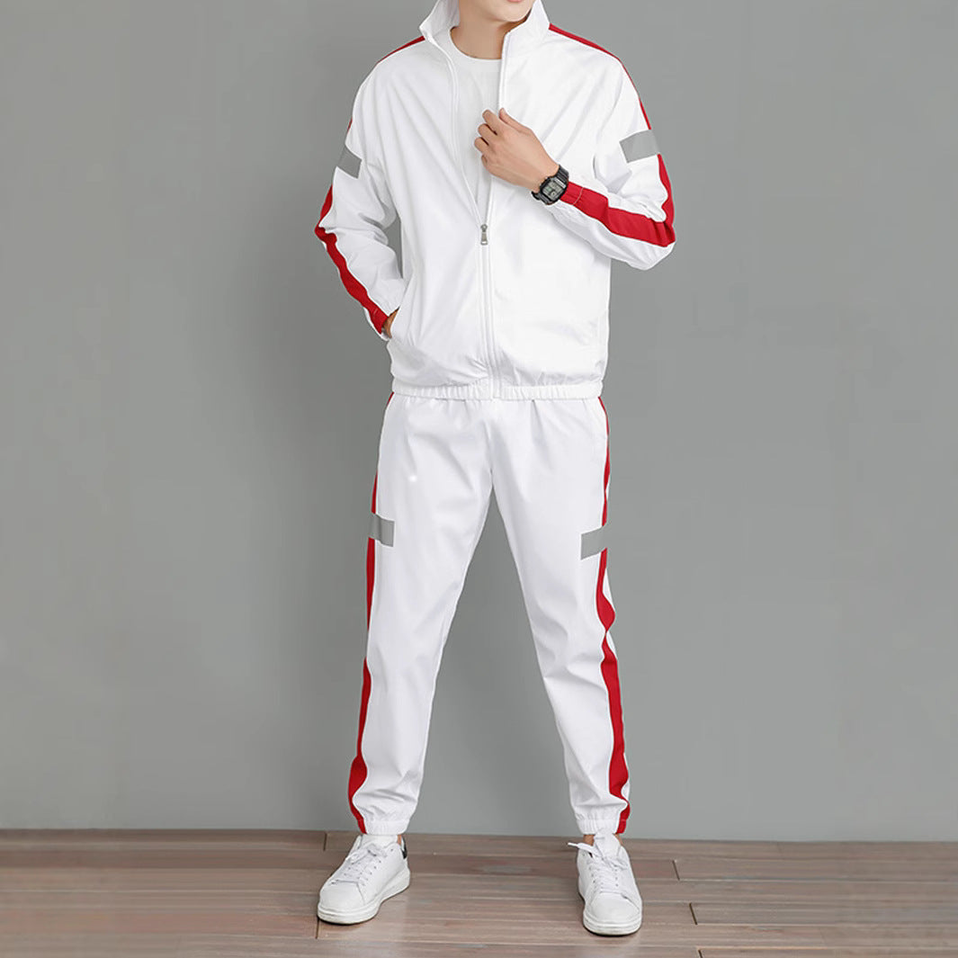 Desmond | Mens Sports Sweatshirt Reflective Long Sleeve Shirt - White