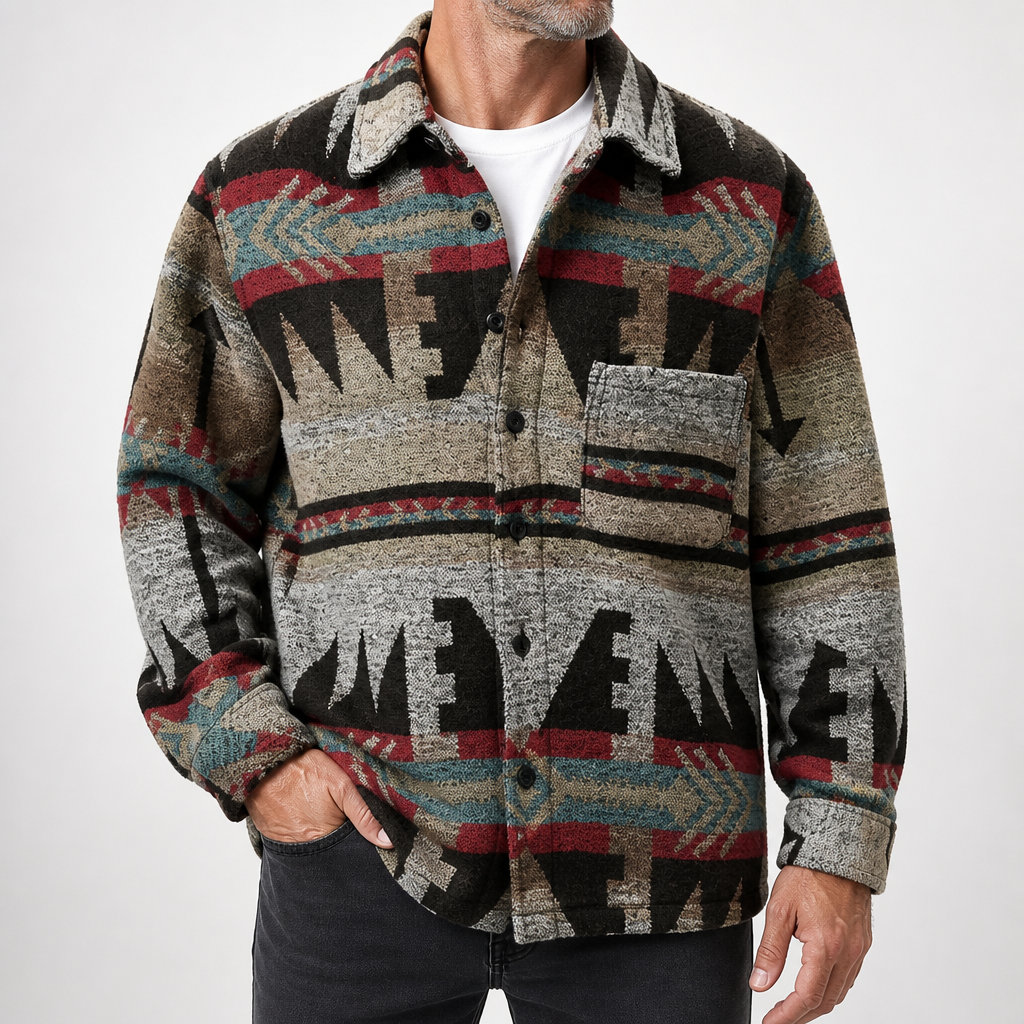 Dexter | Mens Shirt Jacket Retro Loose Casual Overshirt, Long Sleeved Shirt 1