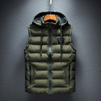 Dexter | Mens Sherpa Fleece Hooded Vest, Army Green