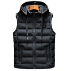 Dexter | Mens Sherpa Fleece Hooded Vest, Black