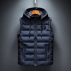 Dexter | Mens Sherpa Fleece Hooded Vest, Dark Blue