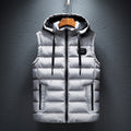 Dexter | Mens Sherpa Fleece Hooded Vest, Light Grey