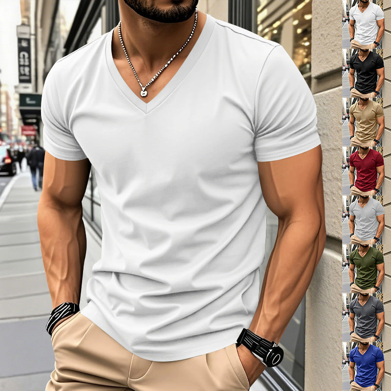Donovan | Mens American V Neck Short Sleeve Casual T Shirt - 1
