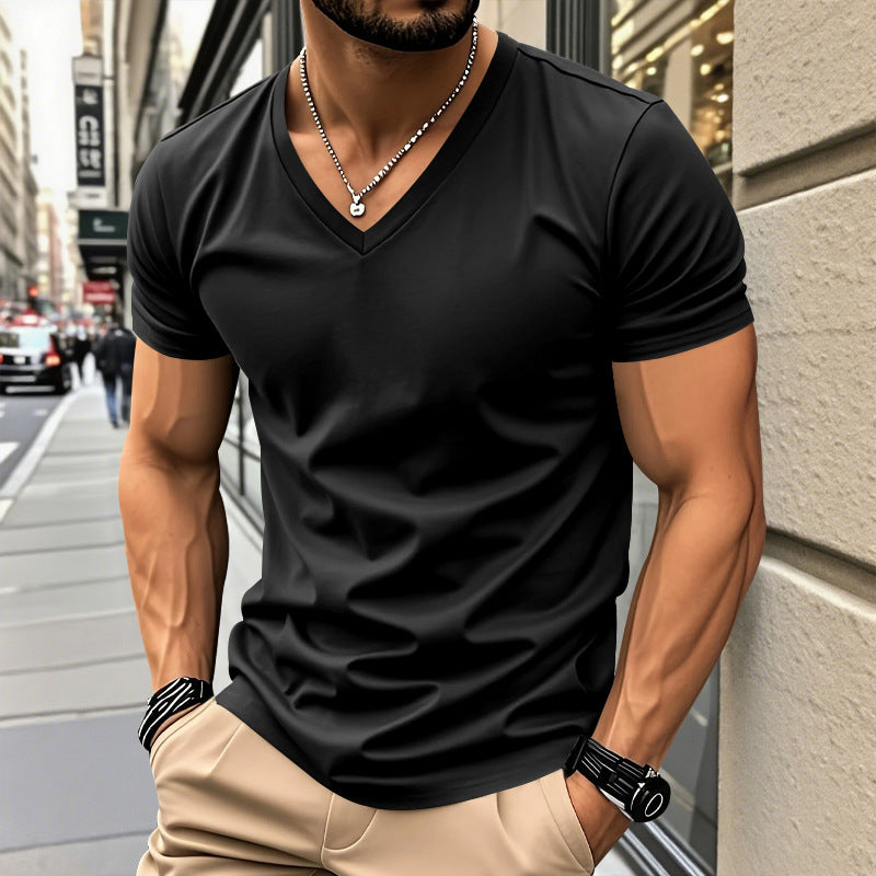 Donovan | Mens American V Neck Short Sleeve Casual T Shirt - 2