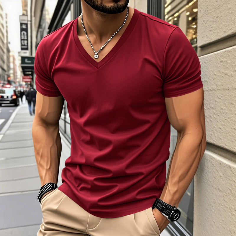Donovan | Mens American V Neck Short Sleeve Casual T Shirt - 3