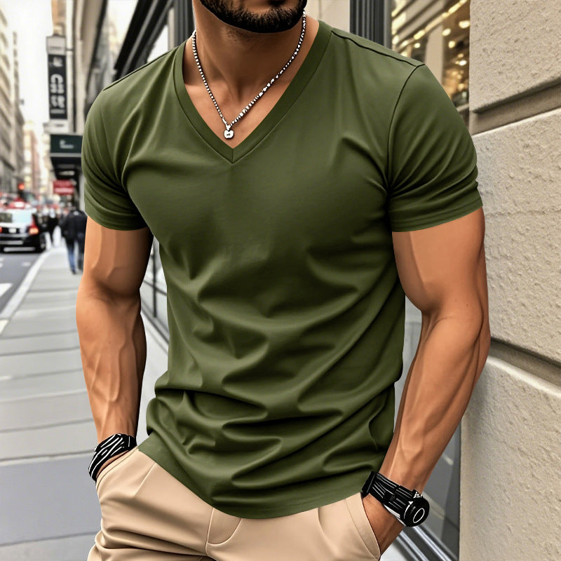 Donovan | Mens American V Neck Short Sleeve Casual T Shirt - 4
