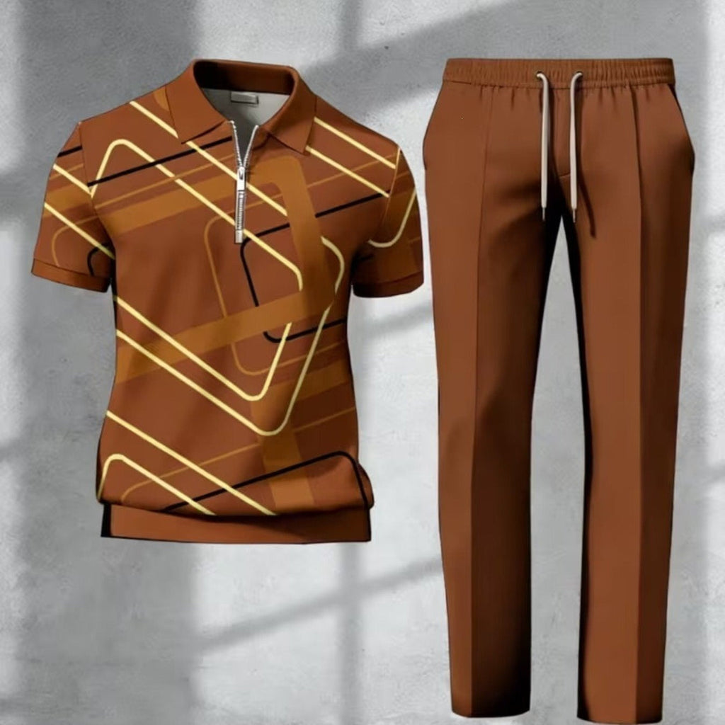 Dorian | Mens Printed Short Sleeve Casual Summer Polo Polo Shirt - 6