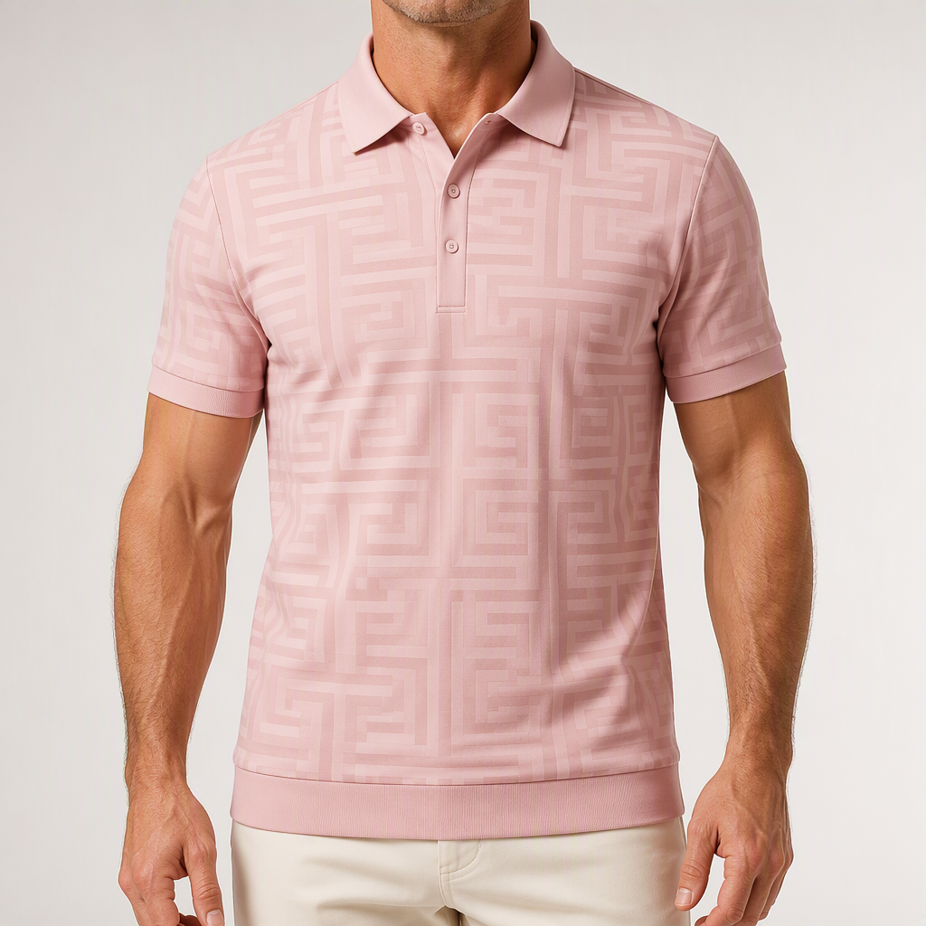 Dorian | Mens Printed Short Sleeve Casual Summer Polo Polo Shirt, Multi 10