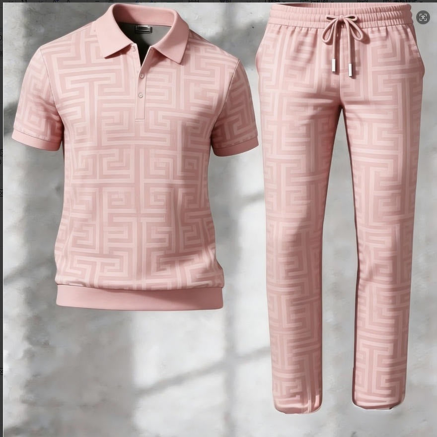 Dorian | Mens Printed Short Sleeve Casual Summer Polo Polo Shirt - Multi 10