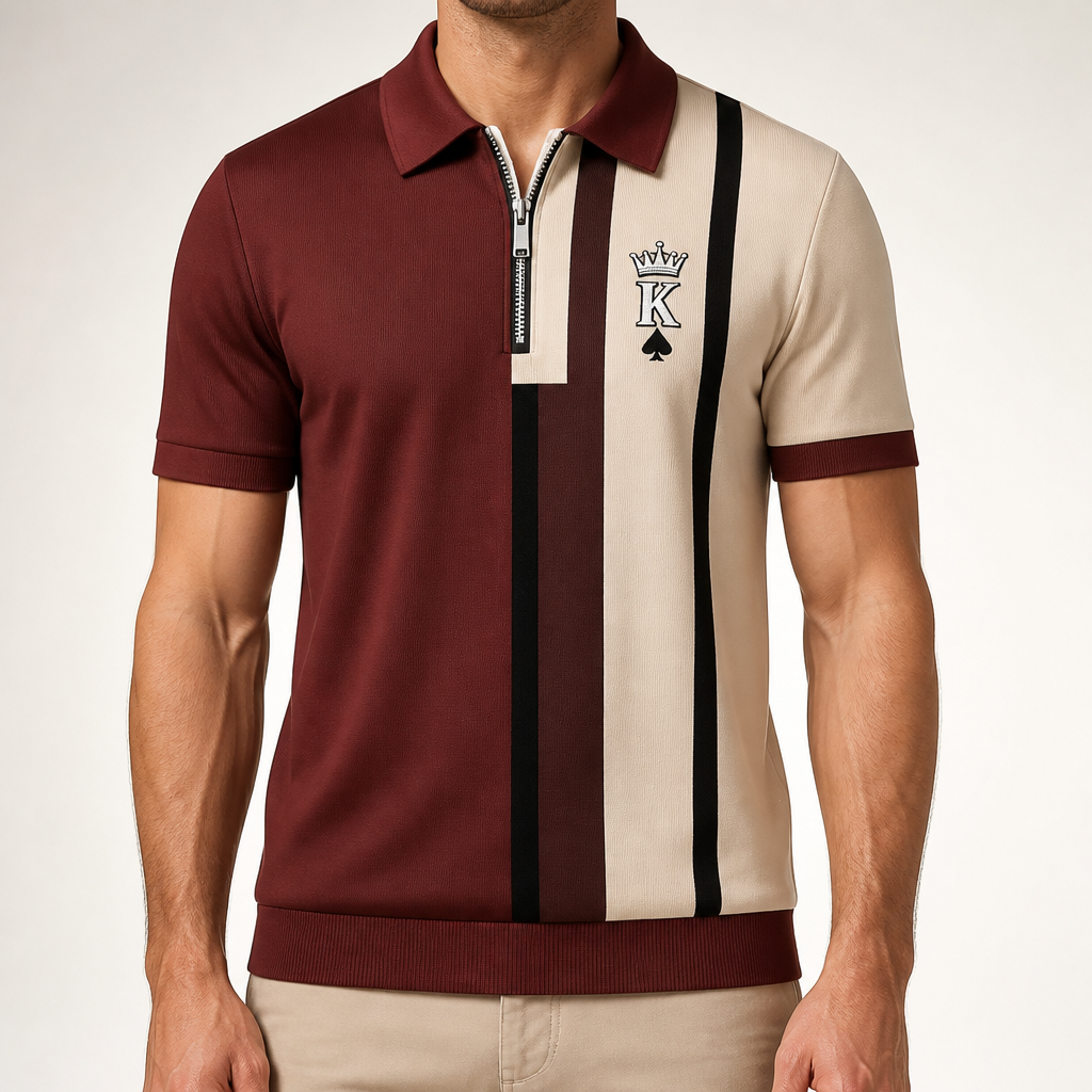 Dorian | Mens Printed Short Sleeve Casual Summer Polo Polo Shirt, Multi 7