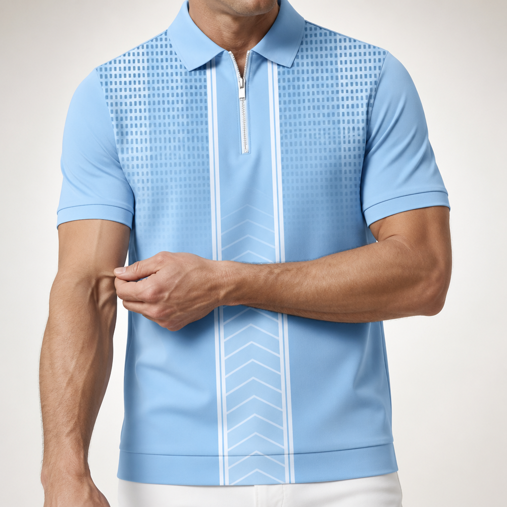Dorian | Mens Printed Short Sleeve Casual Summer Polo Polo Shirt, Multi 9
