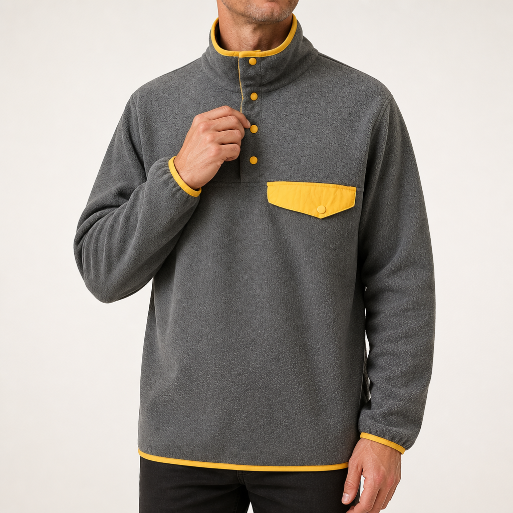 Dorian | Mens Jacket Colour Block Lightweight Casual Coat, Dark Gray