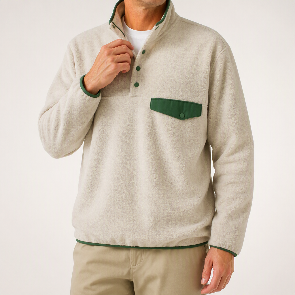 Dorian | Mens Jacket Colour Block Lightweight Casual Coat, Green