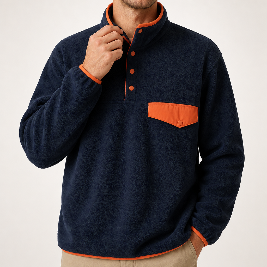 Dorian | Mens Jacket Colour Block Lightweight Casual Coat, Navy Blue