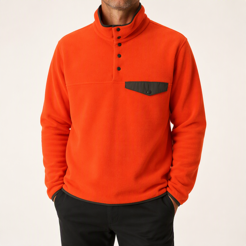 Dorian | Mens Jacket Colour Block Lightweight Casual Coat, Orange