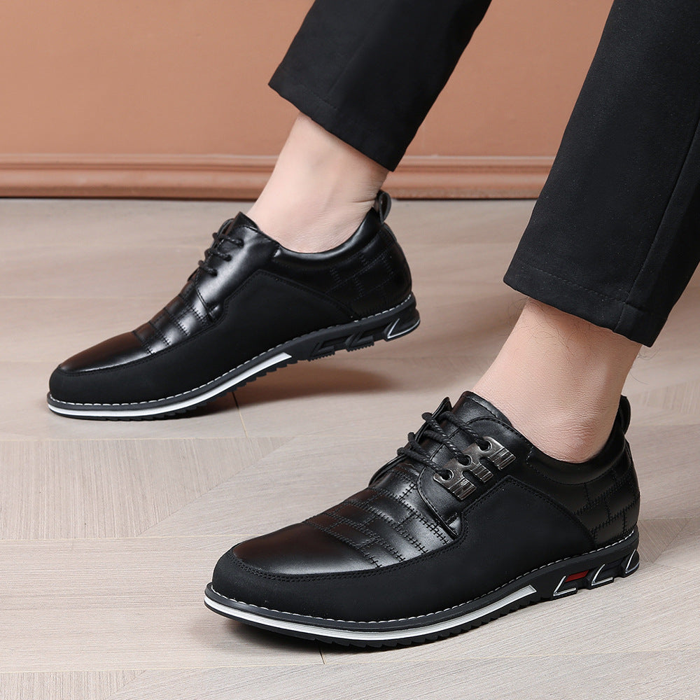 Dorian | Mens Lace Up Breathable Leather Casual Shoes - 7