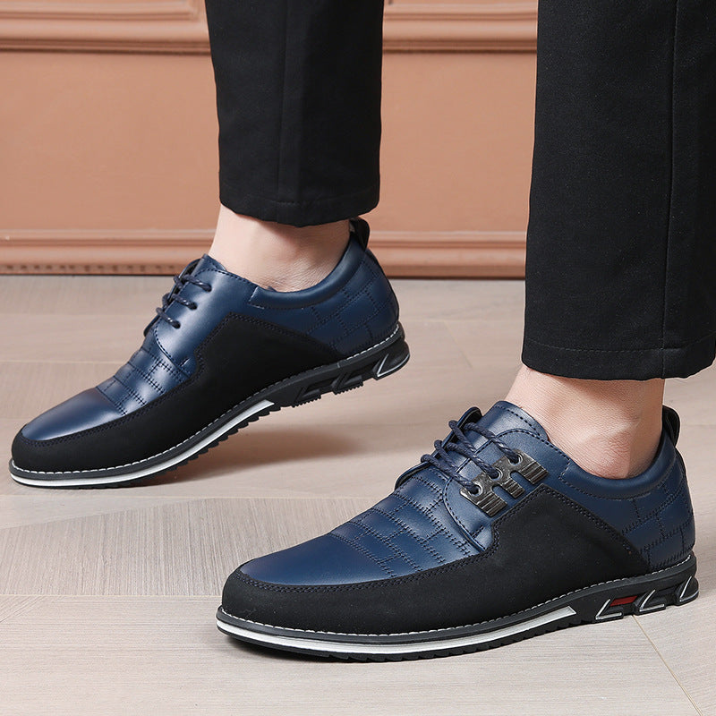 Dorian | Mens Lace Up Breathable Leather Casual Shoes - 8