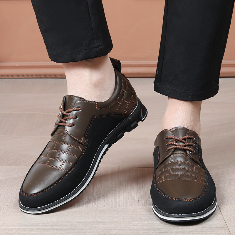 Dorian | Mens Lace Up Breathable Leather Casual Shoes - 9