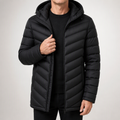 Eamon | Mens Puffer Jacket Padded Winter Jacket Lightweight Quilted Coat, Black