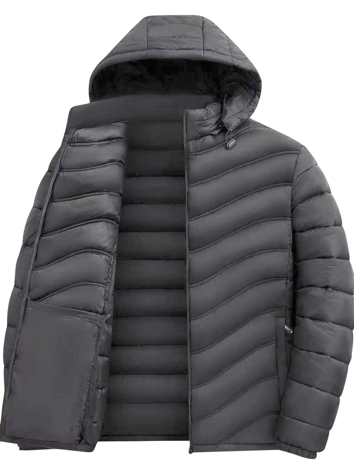 Eamon | Mens Puffer Jacket Padded Winter Jacket Lightweight Quilted Coat - Grey