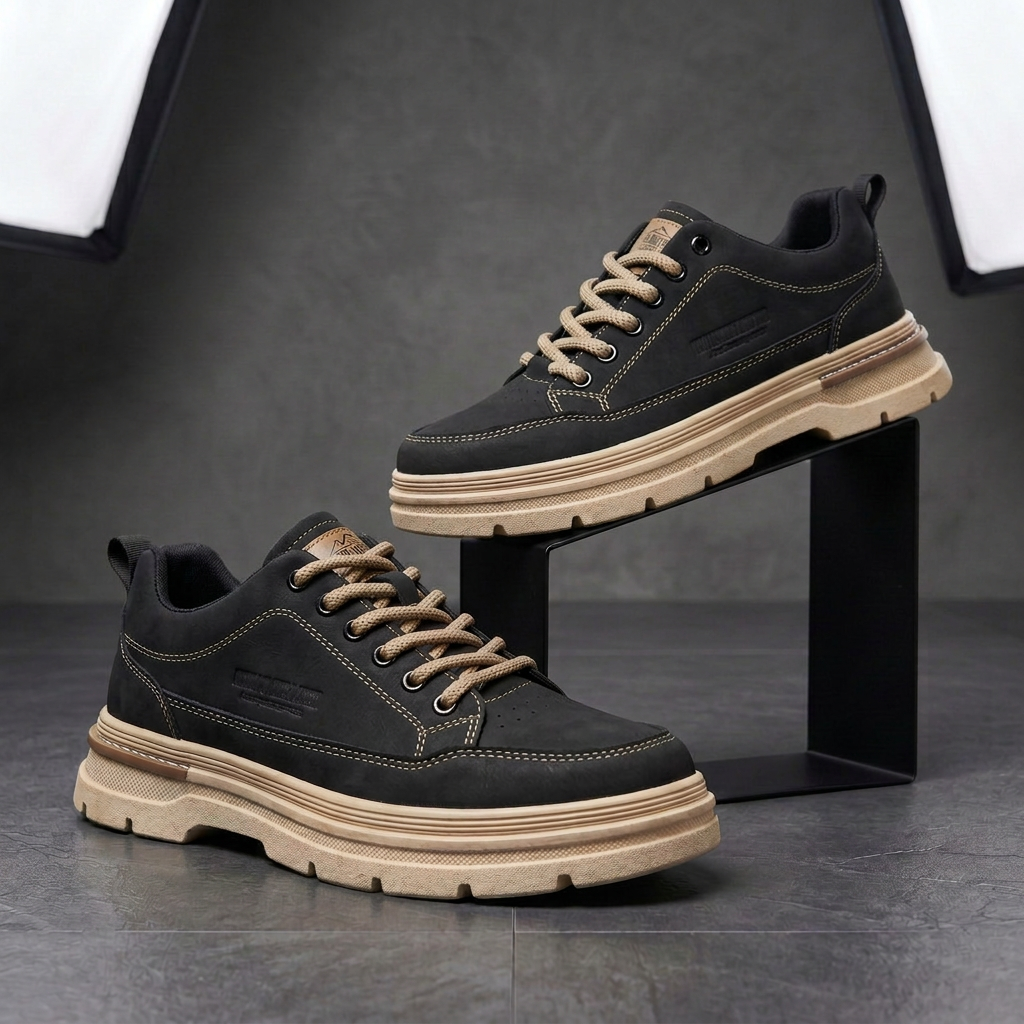 Easton Orthopedic Leather Sneakers - Black