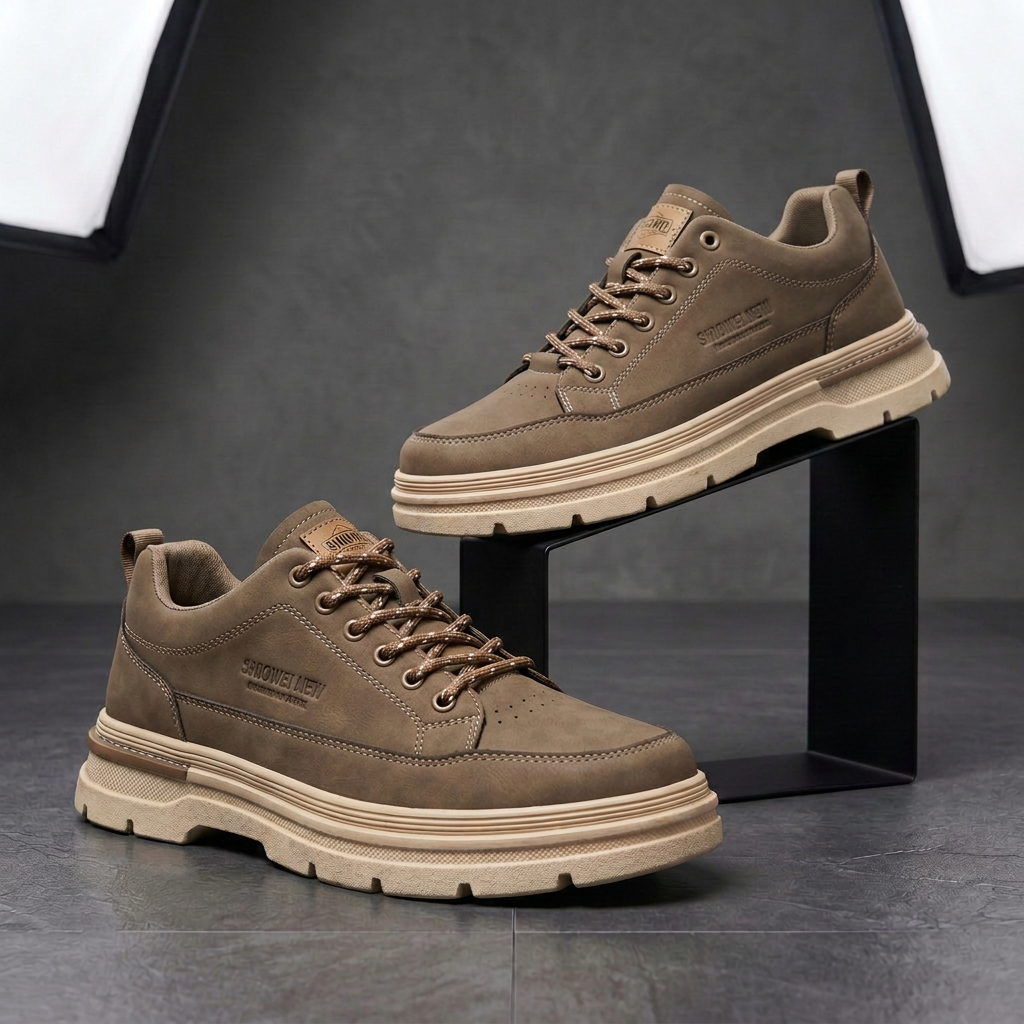 Easton Orthopedic Leather Sneakers - Khaki