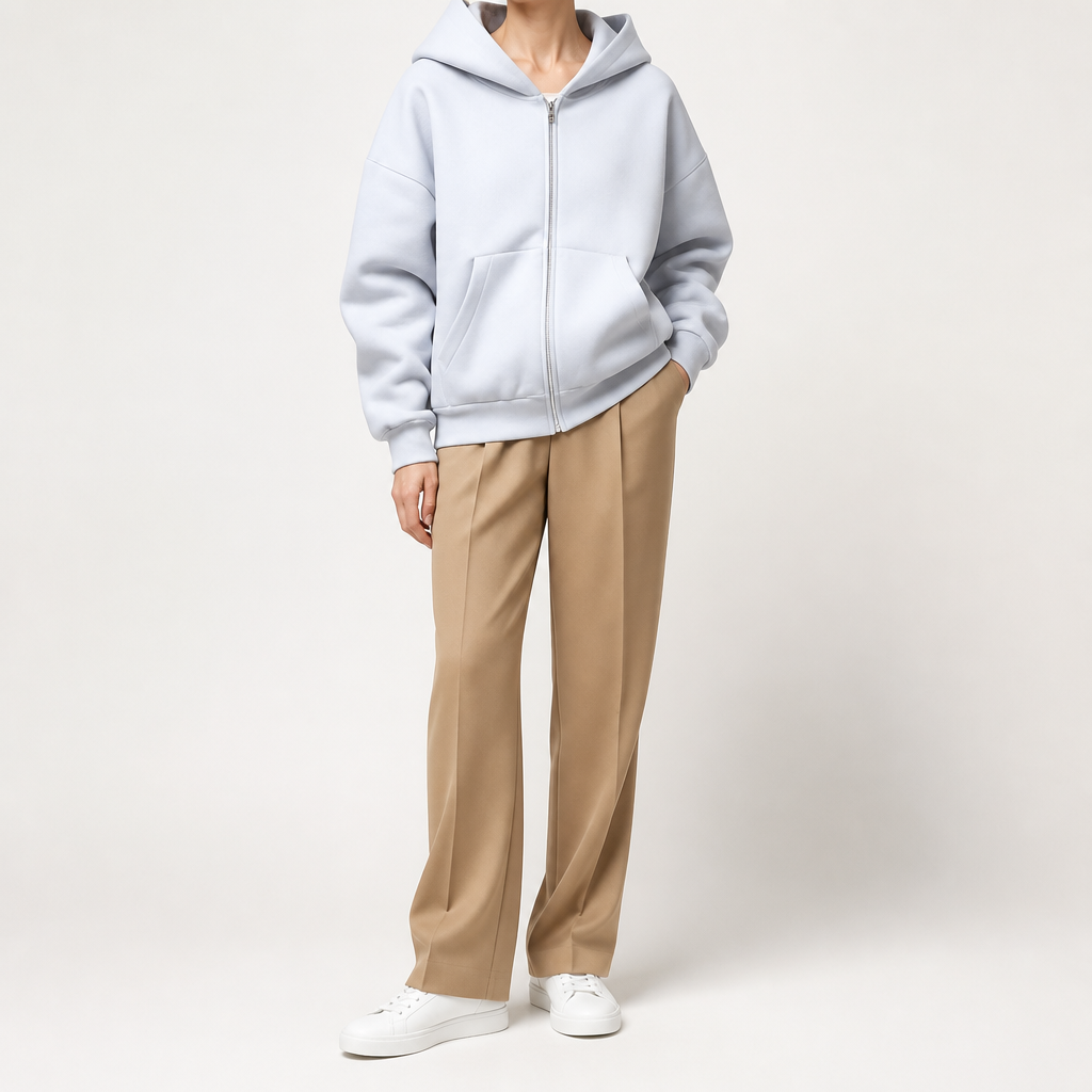 Elin | Womens Hoodie Fleece Lined Zip Up Sweatshirt, Gray 2