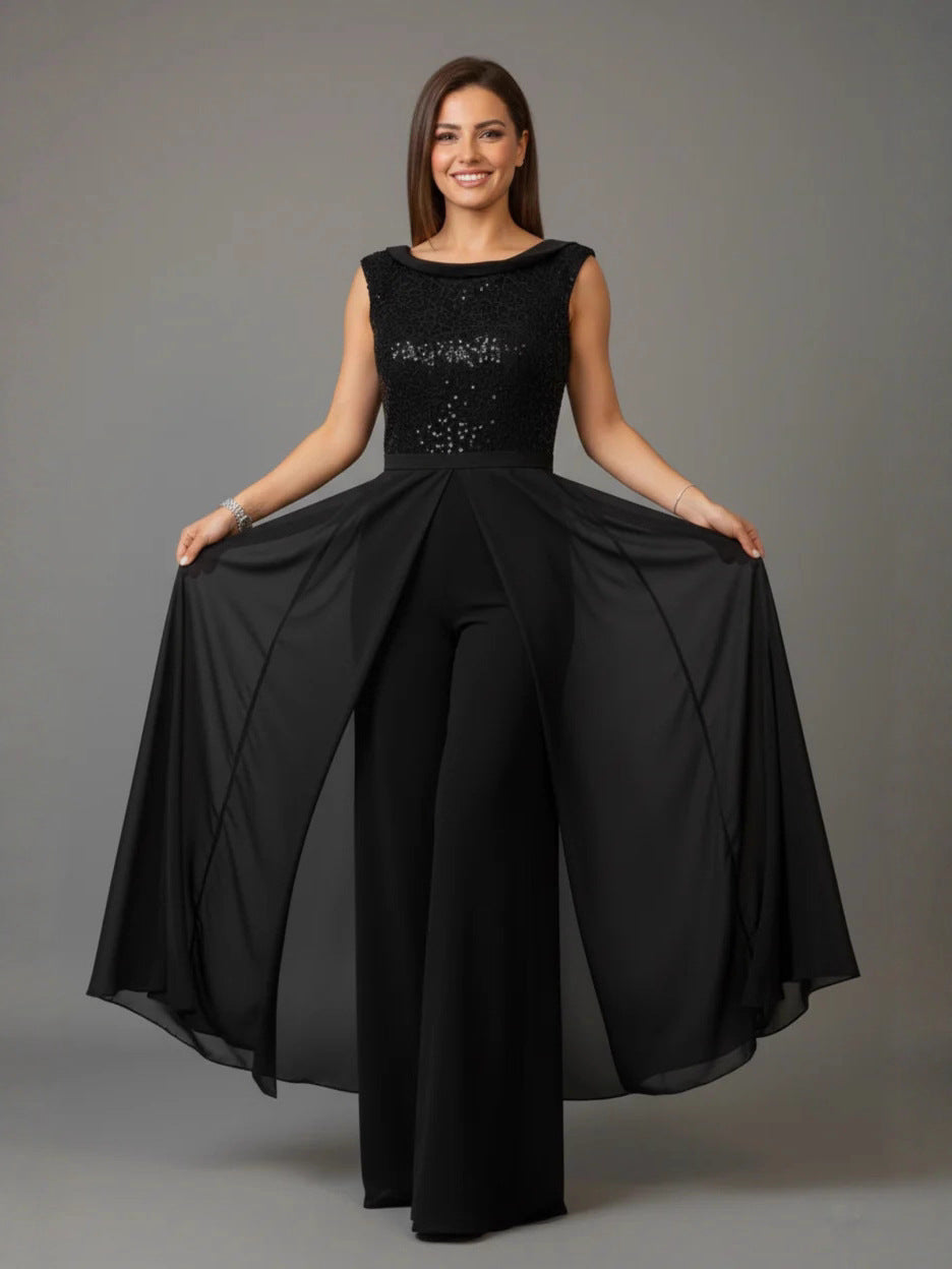 Elise | Womens Sequin Backless Cocktail Wedding Guest Prom Evening Occasion Long Dresses - 3
