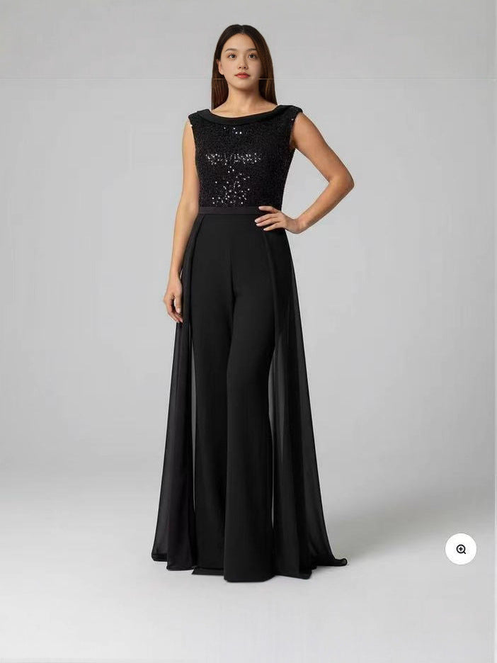 Elise | Womens Sequin Backless Cocktail Wedding Guest Prom Evening Occasion Long Dresses - 5