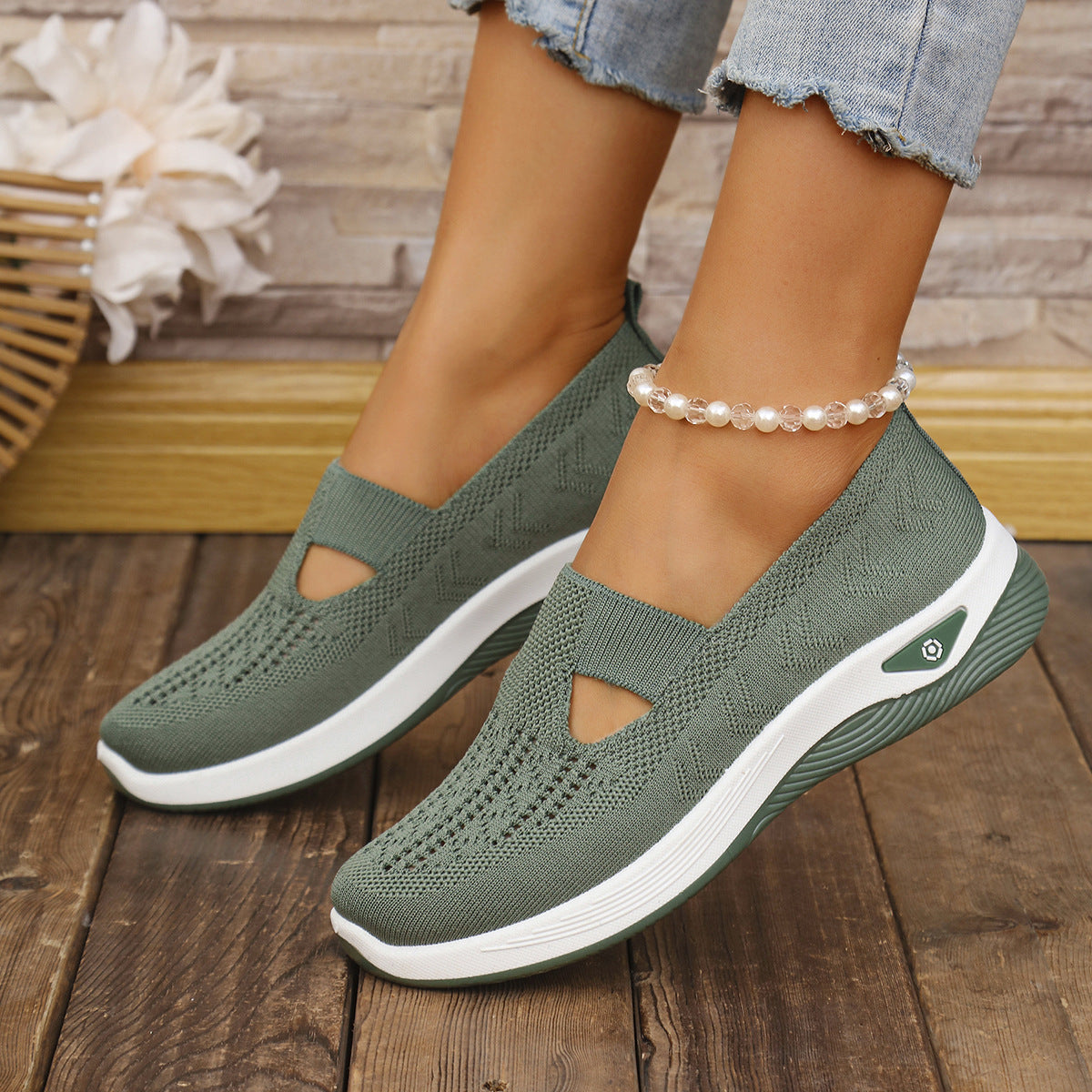 Elka | Womens Flexible Knit Lightweight Shoes - 12