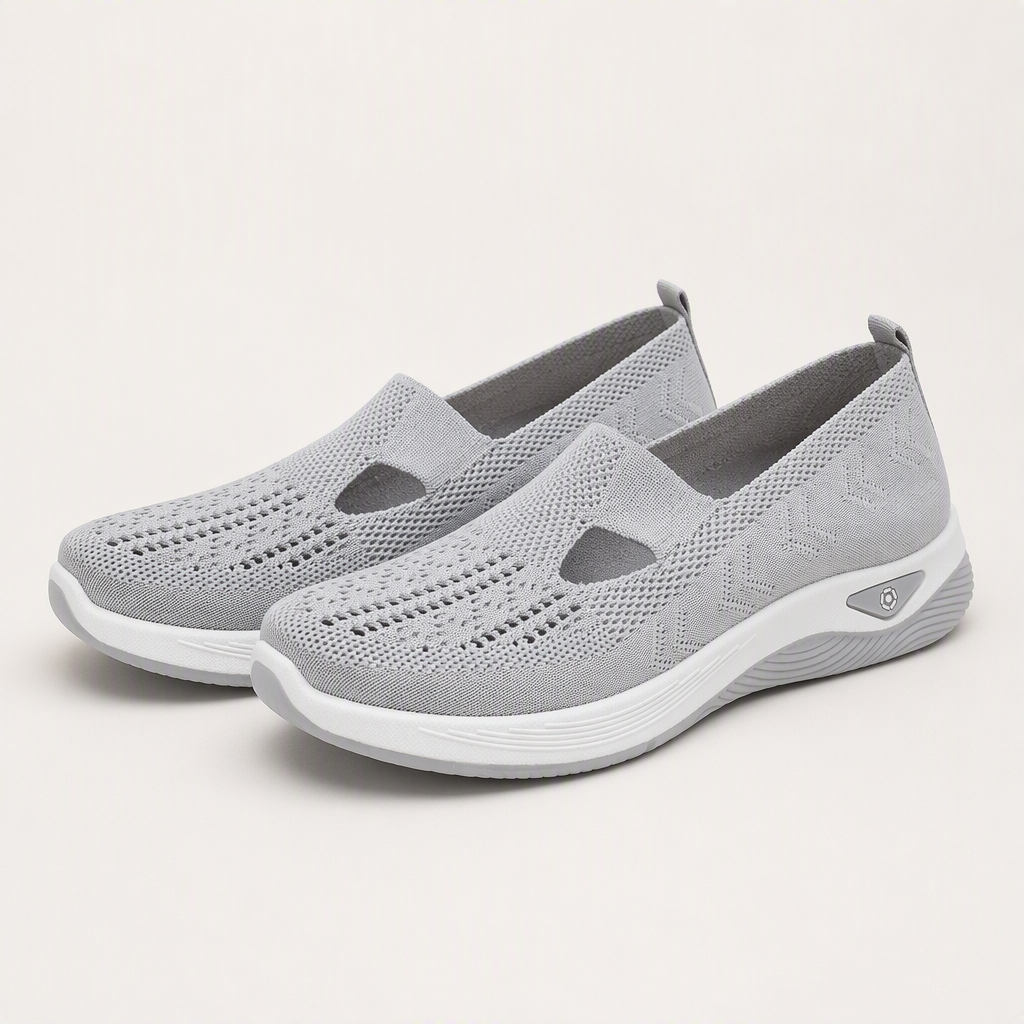 Elka | Womens Trainers Knit Lightweight Running Sports Sneakers, Grey