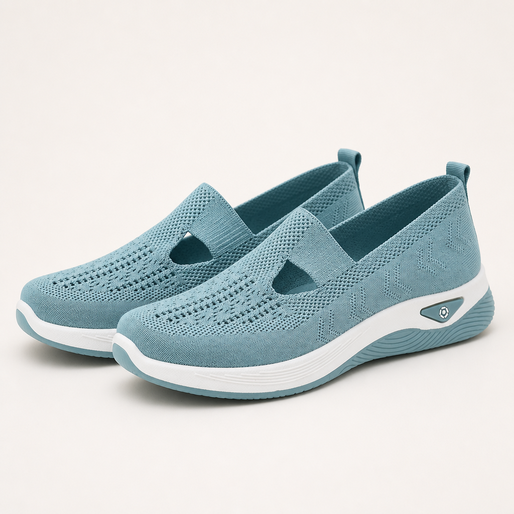 Elka | Womens Trainers Knit Lightweight Running Sports Sneakers, Sky Blue