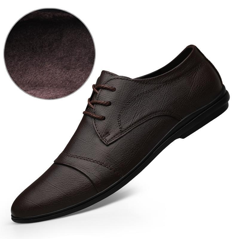 Ellery | Mens Leather Business Formal Dress Black Brown Shoes - 3