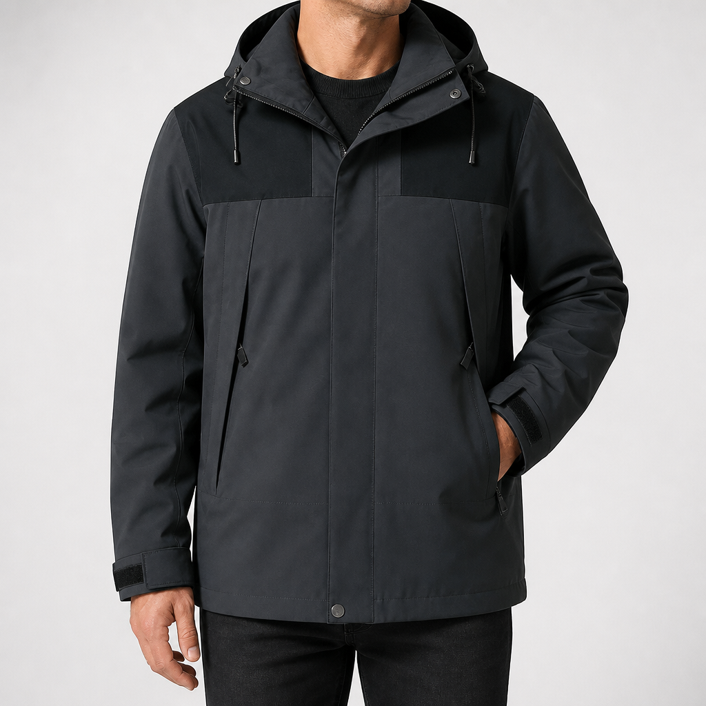 Ellis | Mens Waterproof Hardshell Ski Jacket, Dark Grey