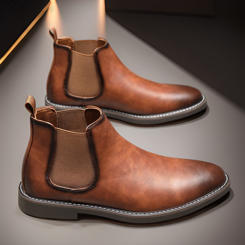 Ellison | Mens Retro Leather Chelsea Ankle Boots - 2