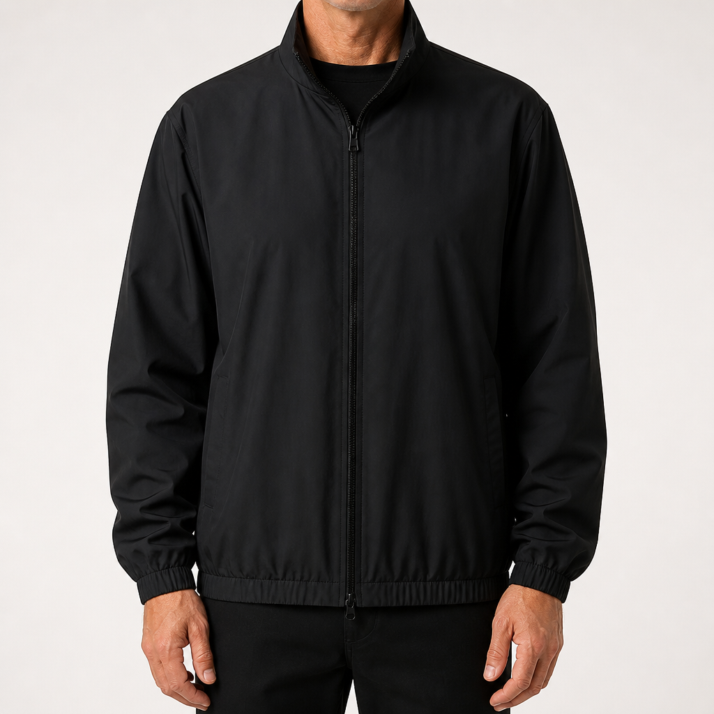 Ellison | Mens Windproof Reversible Stand Collar Bomber Autumn Jacket, Dark Night