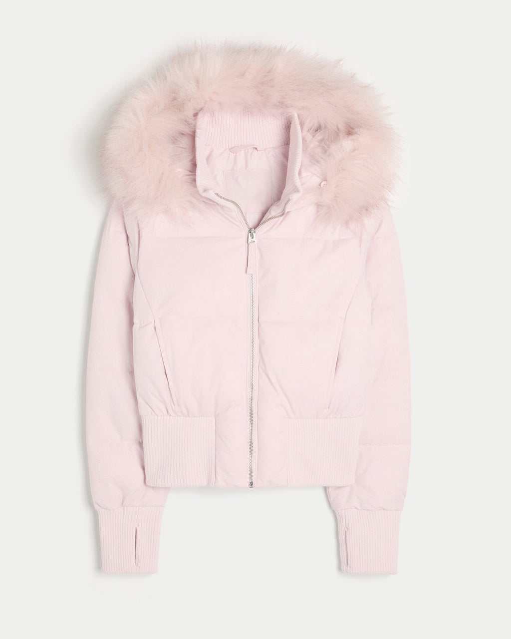 Elodie | Womens Fur Collar Hooded Padded Jacket - Pink