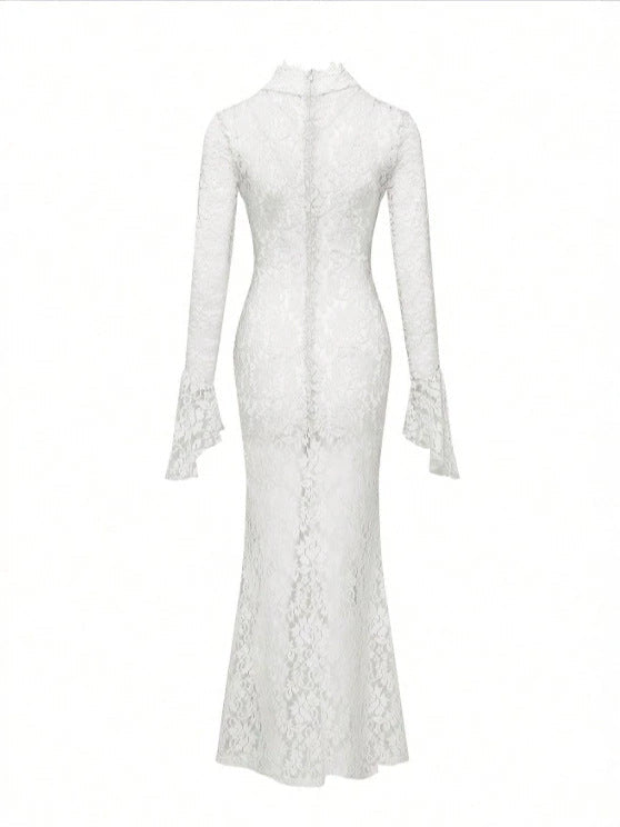 Eloise | Womens White Lace Maxi Wedding Guest Prom Evening Cocktail Formal Dresses - 2