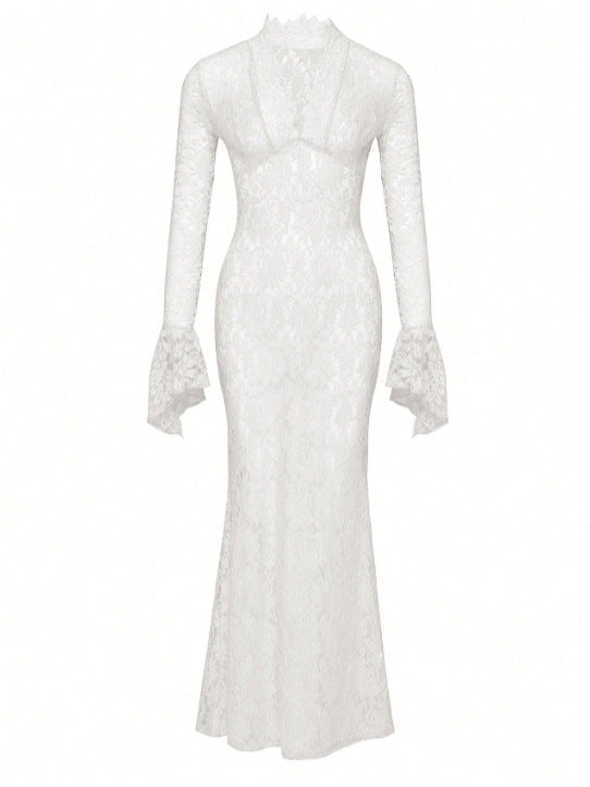 Eloise | Womens White Lace Maxi Wedding Guest Prom Evening Cocktail Formal Dresses - 5