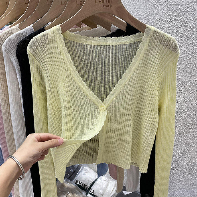 Elowen | Womens Lightweight Ice Silk Knit Sleeveless Cardigan - 10