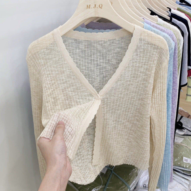 Elowen | Womens Lightweight Ice Silk Knit Sleeveless Cardigan - 8