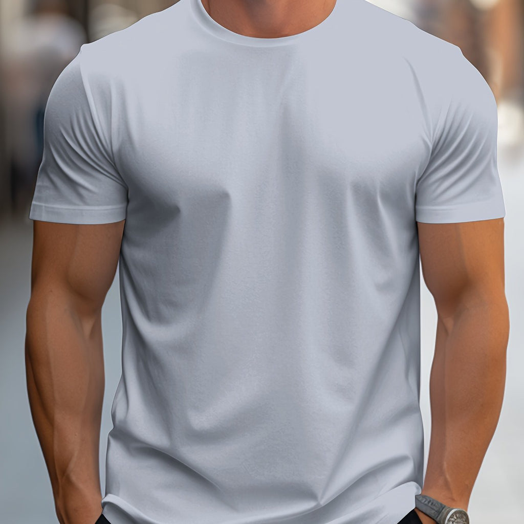 Emmerson | Mens Cotton Round Neck Short Sleeve T Shirt - Grey