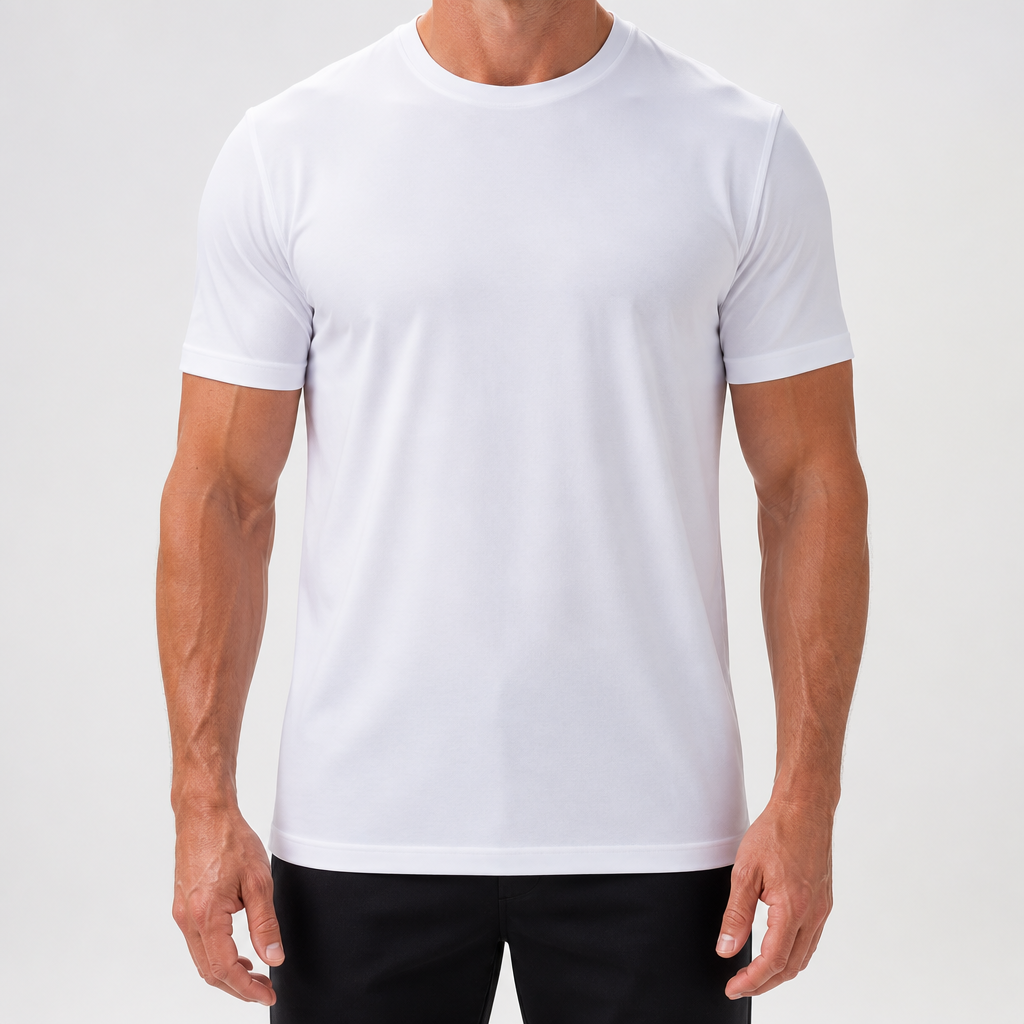 Emmerson | Mens Cotton Round Neck Short Sleeve T Shirt, White