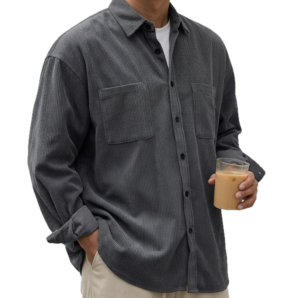 Emmett | Mens Corduroy Long Sleeve Shirt - 5