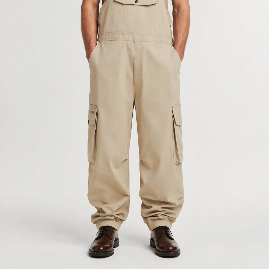 Emrys | Mens Ski Trousers Bib Waterproof Windproof Snowboard Salopettes, Khaki