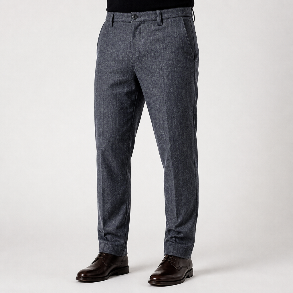 Emrys | Mens Work Trousers Straight Leg Business Wrinkle Free Trousers, Silver Grey