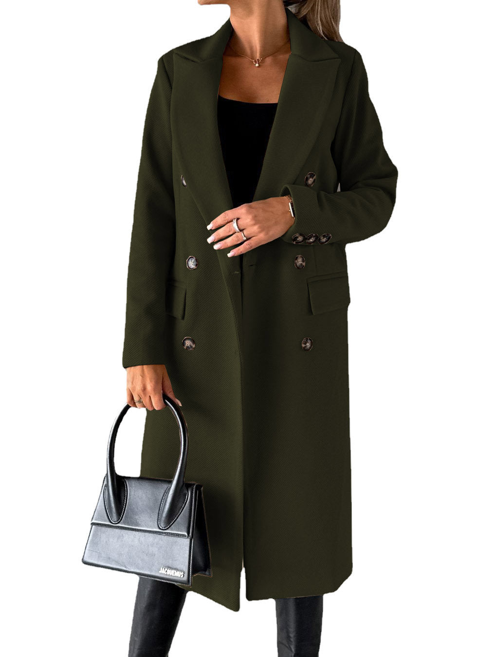 Estelle | Womens Double Breasted Wool Coat with Pockets - 9